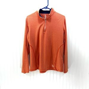 Rhoback Women’s Heathered Orange Performance Quarter Zip Pullover XL